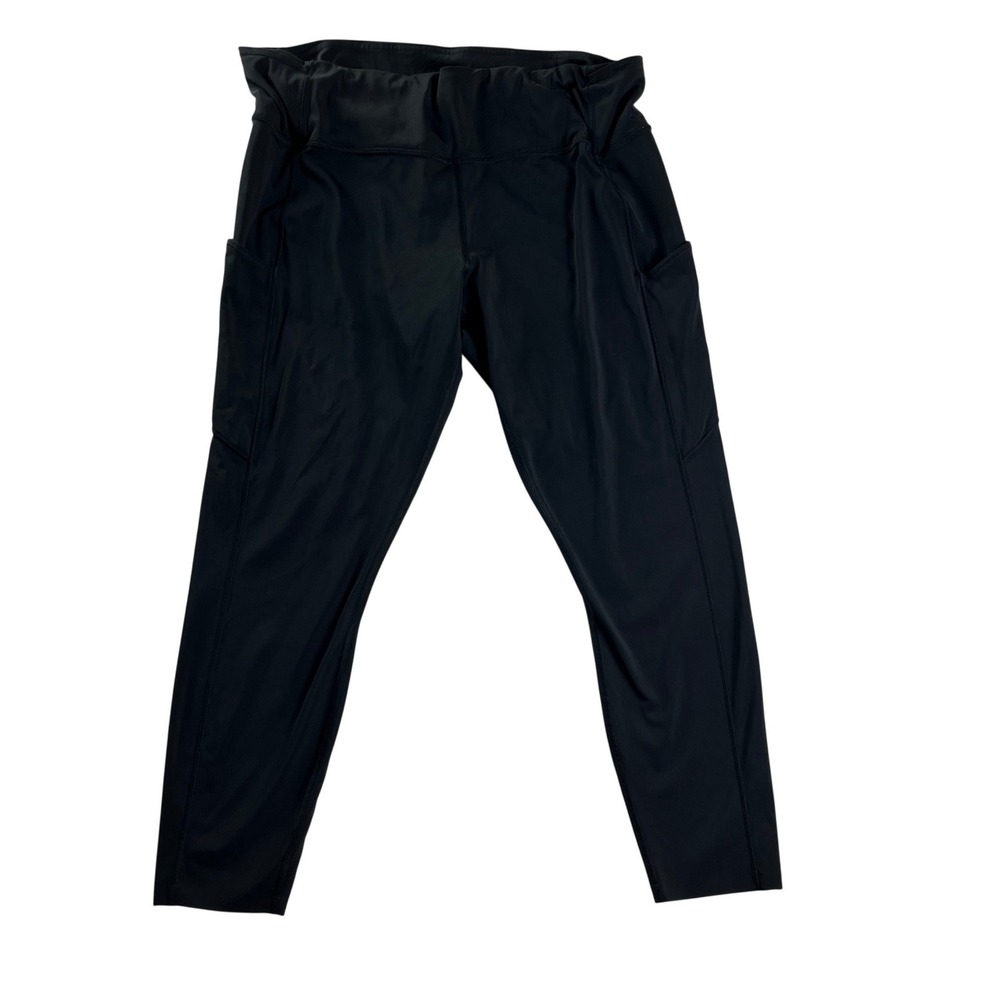 Lululemon Fast & Free Nulux High Rise 7/8 Leggings Black Pockets Womens 16